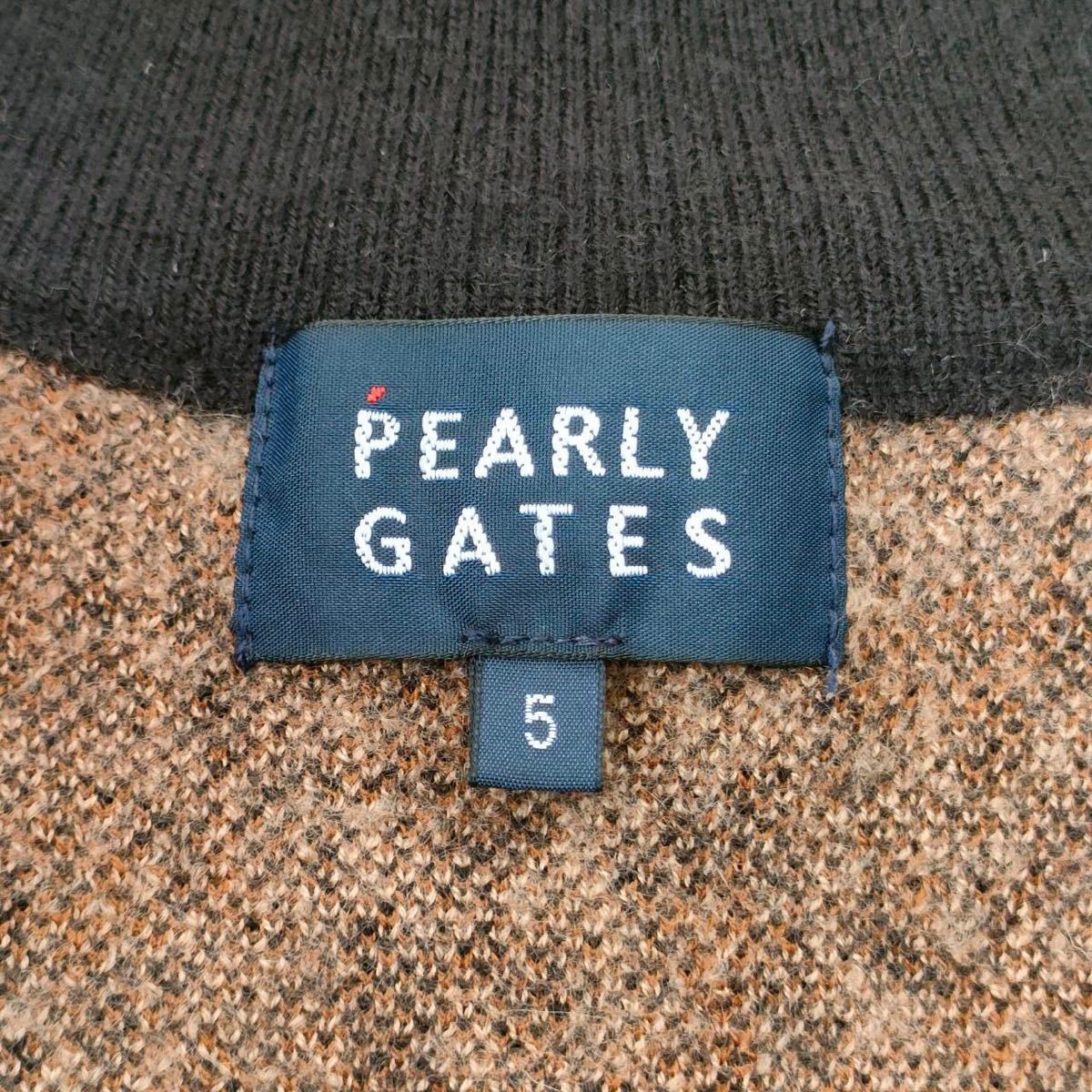 ★美品 ★PEARLY GATES パーリーゲイツ 長袖セーター ジャケット カシミヤ サイズ5 (XL相当)レオパード柄 ジップ付カシミヤニット ヒョウ柄_画像9