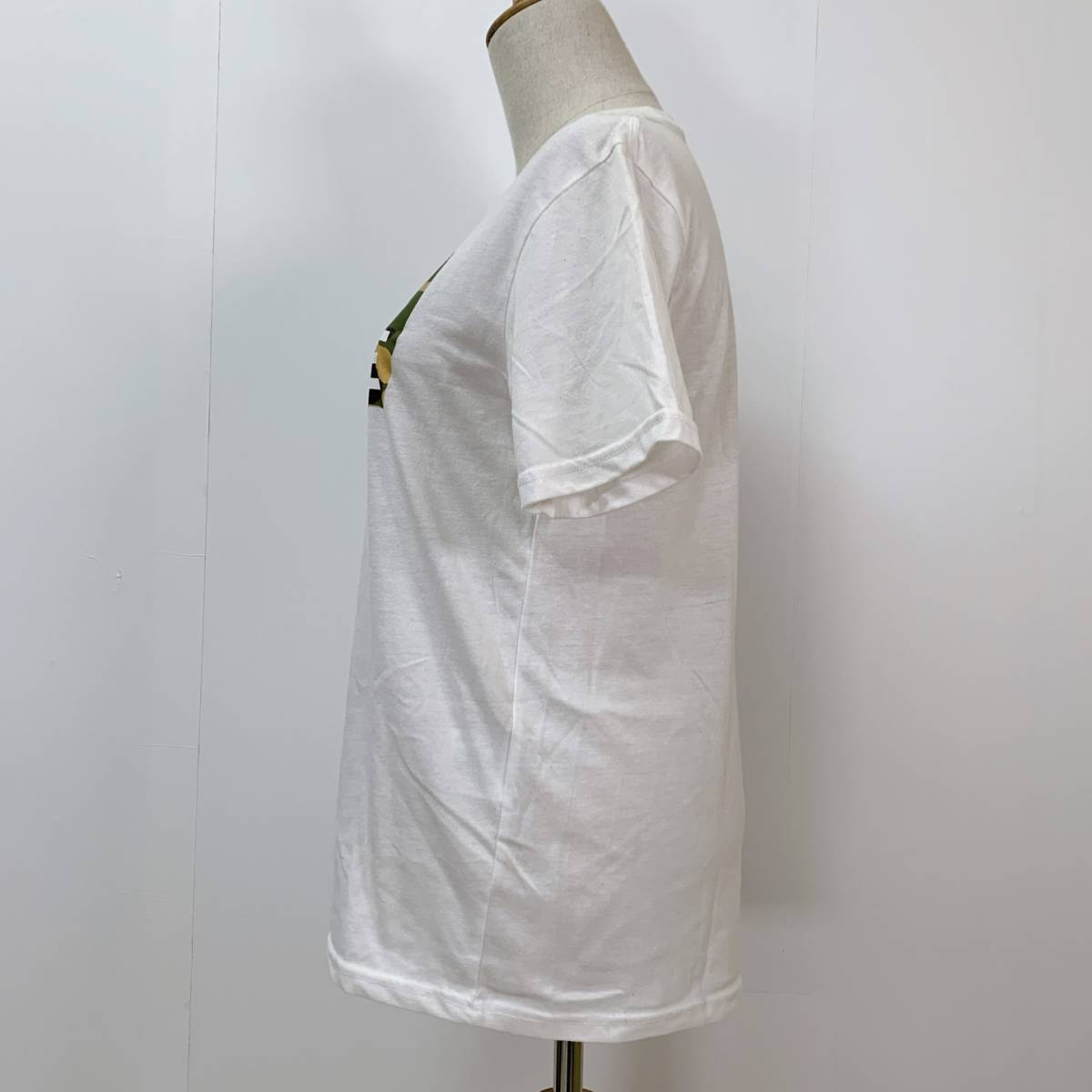 S1745 OBLO DESIGN メンズ Tシャツ 半袖 M 白 ビッグロゴ 万能 人気 シンプルデイリーカジュアル 綿混 前プリント_画像4