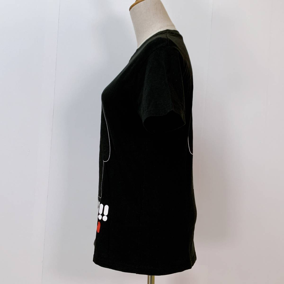 S2041 メンズ Tシャツ 半袖 人気 S 黒 ビッグロゴ 綿100% 万能 かわいい シンプルデイリーカジュアル くまモン _画像4