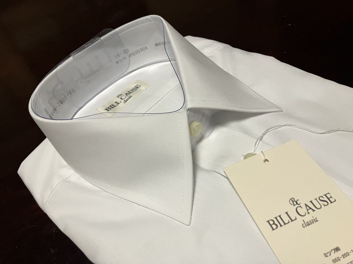 百貨店販売品　BILL CAUSE形態★形態安定　白無地ワイシャツ　M(39-80)　レギュラーカラー　送料無料_画像4