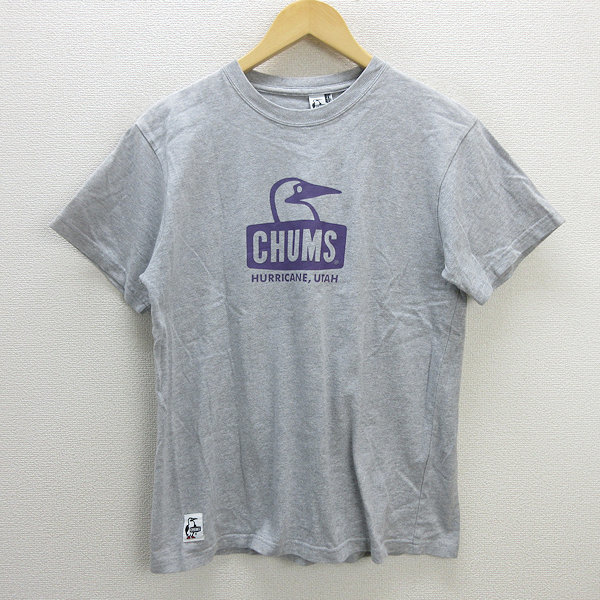 Q■チャムス/CHUMS プリントTシャツ■灰【メンズM】MENS/アウトドア/68【中古】_画像1