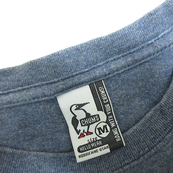 G# Chums /CHUMS принт футболка [M] темно-синий серия /men\'s/88[ б/у ]#