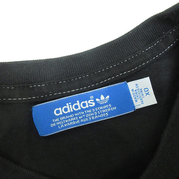 G■アディダス/adidas トレフォイルロゴTシャツ【XO】黒/men's/85【中古】■_画像2