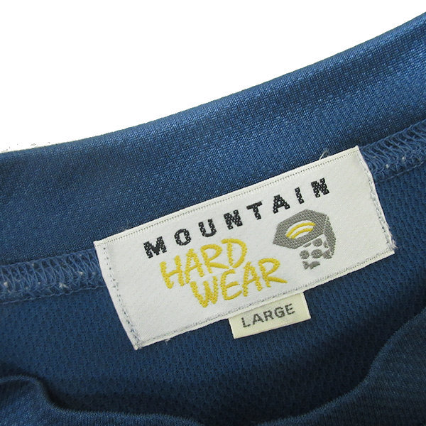 G■マウンテンハードウエア/MOUNTAIN HARDWEAR ロゴ刺繍Tシャツ【L】青/men's/29【中古】■の画像2