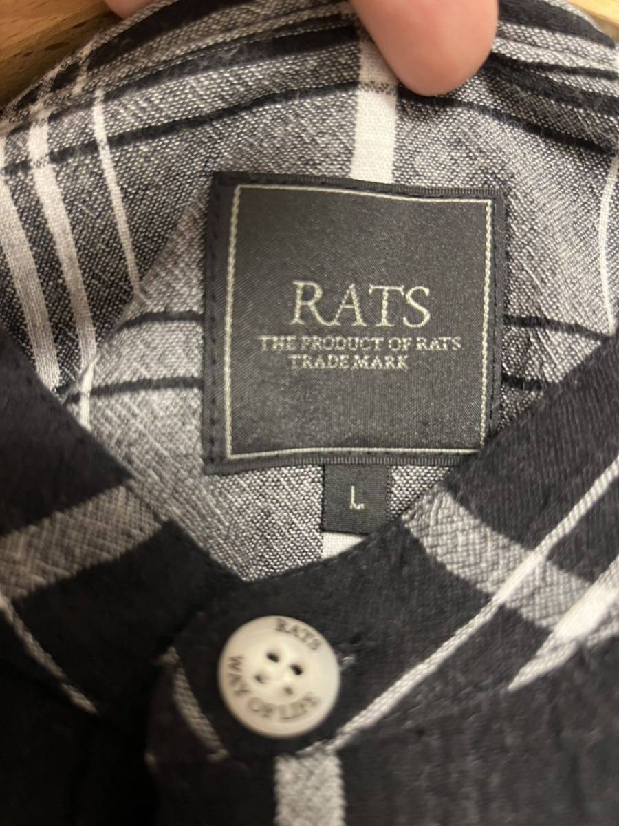 RATS STAND COLLAR CHECK SHIRT L ラッツ シャツ チェック_画像3