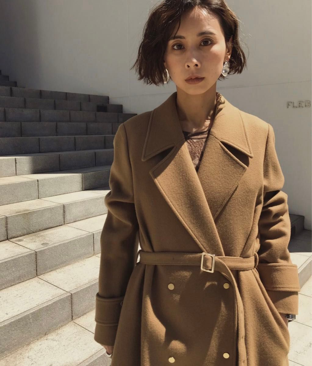 アメリヴィンテージ BELT FLARE LONG COAT ブラウン フレア アメリヴィンテージ BELT FLARE LONG COAT ブラウン フレア