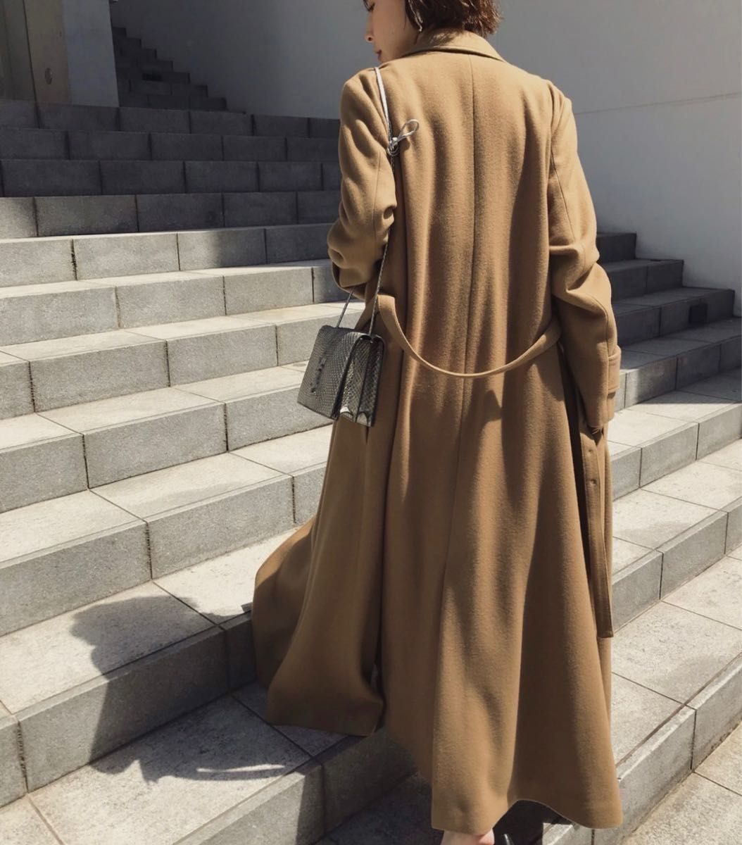 アメリヴィンテージ BELT FLARE LONG COAT ブラウン フレア トレンチコート ロング丈 