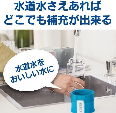 未使用 BRITA ブリタ ボトル型浄水器 0.6L ブルー フィル&ゴー バイタル 水筒 浄水ボトル_画像5