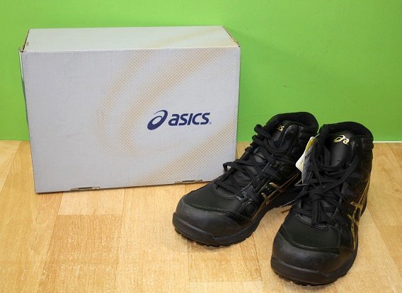 未使用 アシックス FCP105 ワーキングシューズ 24.5cm ウィンジョブ 安全靴 作業靴 ブラック×ゴールド 9094 asics_画像1