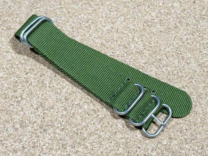 ラグ幅22mm NATOリング 腕時計ベルト ファブリック ストラップ カラー：グリーン 時計用バンド_画像1