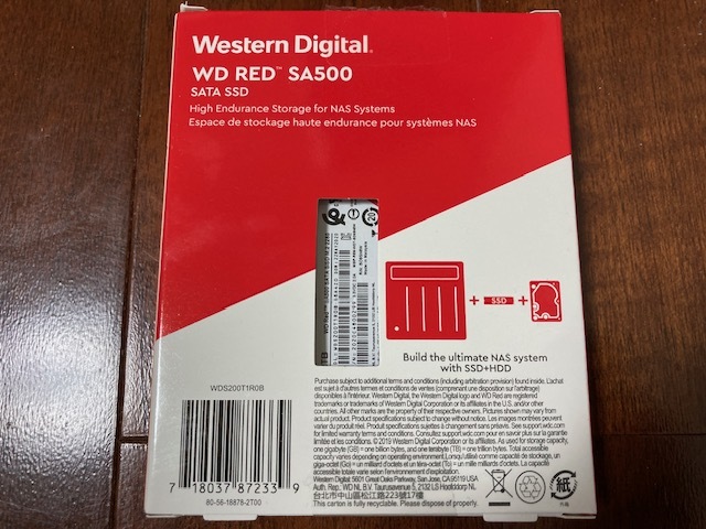 【WESTERN DIGITAL】　 WD Red SA500 NAS SATA WDS200T1R0B_画像2