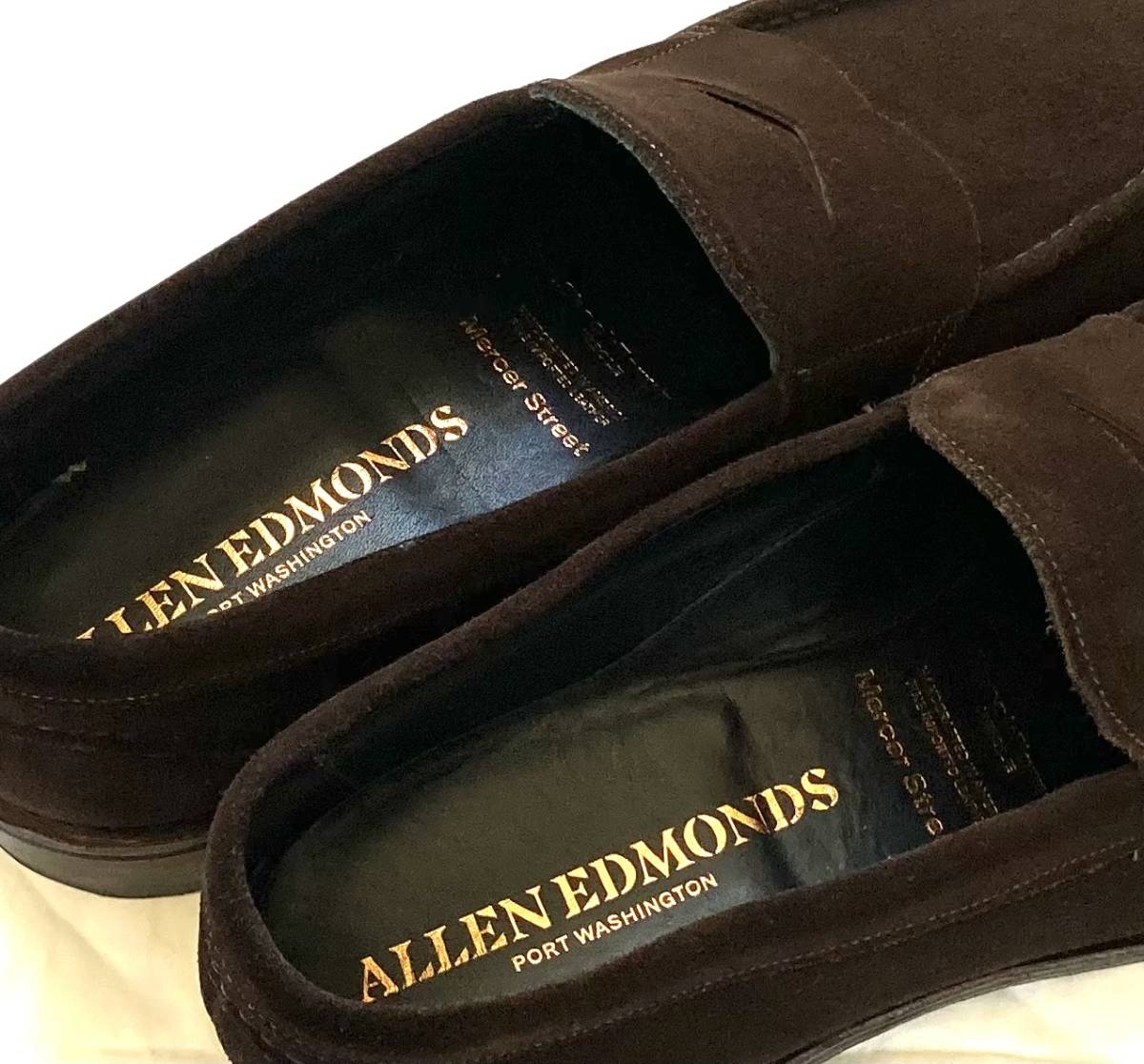  прекрасный товар USA производства a Len Ed monz замша Loafer подпалина чай US 91/2 D ALLEN EDMONDS