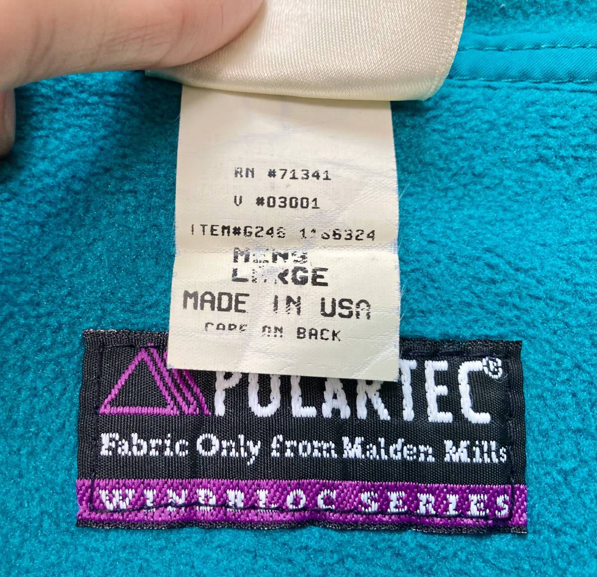 美品 80s-90s USA製 L.L.bean フリース アノラック 紺 L LLビーン ウィンドブロック チロリアンテープ ポーラテック ビンテージ 名作