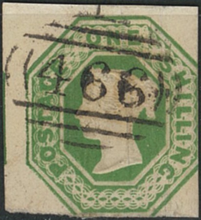 外国切手　イギリス　使用済み　1847年　1sh　スコットNo.5