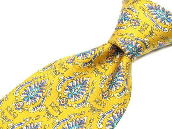 MCM( M si- M ) silk necktie Logo art pattern Italy made 842771C303R12
