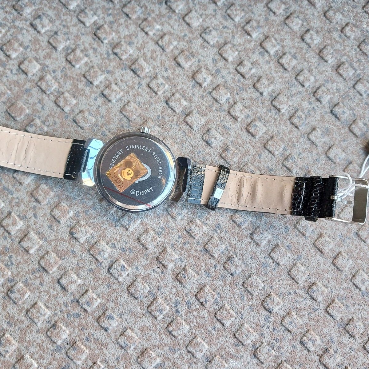 稼働美品「ミッキーマウス」（電池交換済）キャラクターウォッチ+透明時計スタンド