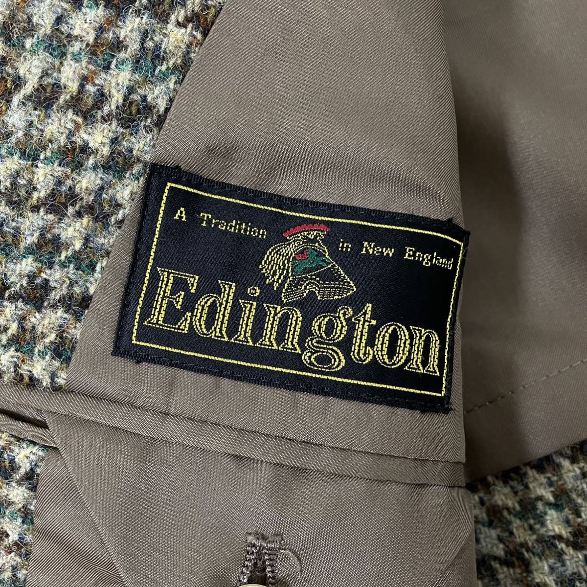 美品☆ ハリスツイード × エディントン HARRIS TWEED × Edington ツイード テーラード ジャケット ブレザー S ウール100% 日本製 メンズ_画像8