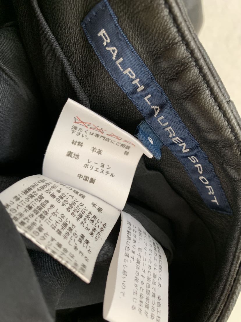RALPH LAUREN SPORT 羊革レザーパンツ size9 ラルフローレン スポーツ シープスキン ブラック