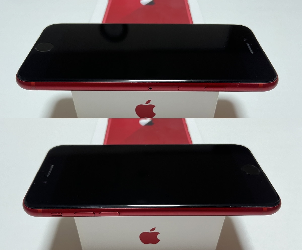 傷少ない iPhone 8 64GB RED 赤 docomo ドコモ SIMフリー SIMロック解除 中古_左右端