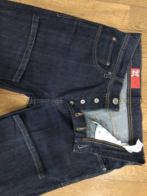 ※ ZARA JEANS ザラジーンズ ストレッチ ボタンフライ デニムパンツ 未裾直 濃紺 　　　　　　　　　　　 BJBJ.C_画像6