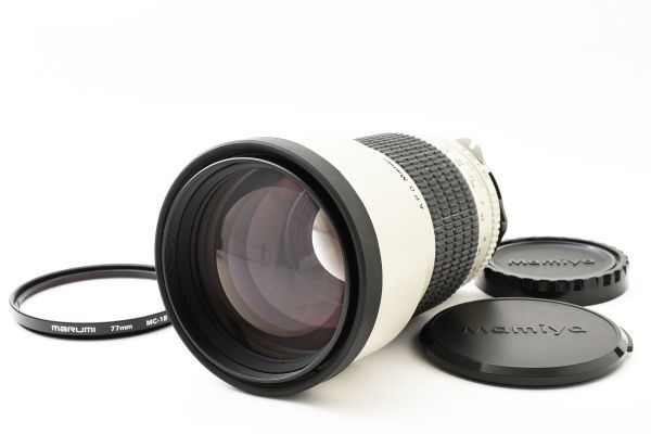 完動美品 Mamiya Apo 200mm F2.8 MF Tele Lens 中判用 大口径 単焦点 望遠 レンズ マミヤ M645 フード組込式 保護フィルター付 銘玉 #5041_画像1