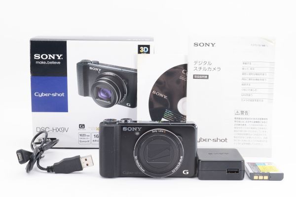 動作確認済 Sony Cyber-shot DSC-HX9V Black Compact Digital Camera コンパクトデジタルカメラ デジカメ ソニー サイバーショット #8863_画像1