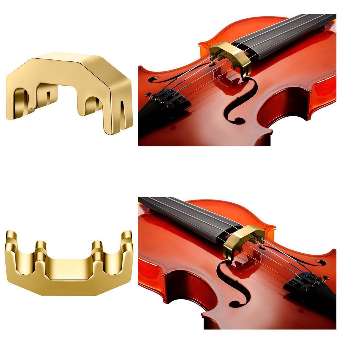 バイオリンミュートと松脂セット　金属 練習演奏者用 軽量 騒音低減 多サイズ対応