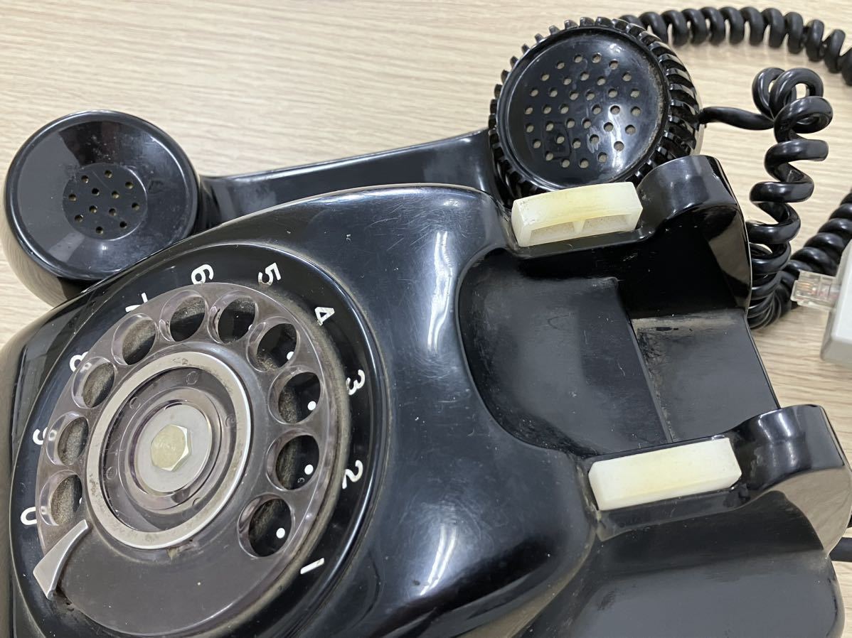 黒電話 昭和レトロ 電話機 ダイヤル式電話 600-A1 ジャンク品_画像6