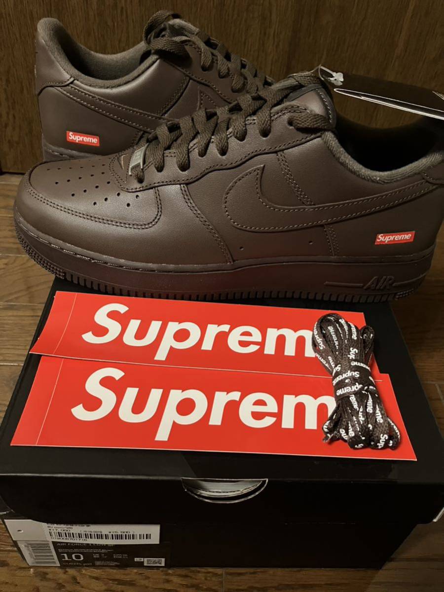 新品未使用Supreme Nike Air Force 1 Low シュプリーム エアフォース1 ブラウン ナイキ US10 28cm AF1_画像1