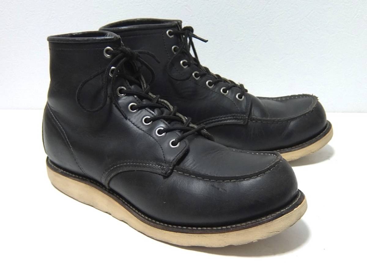 98年 羽タグ REDWING 8130 黒 １０1/2D 28.5cm レッドウィング モックトゥ ブラック 10.5 90s_画像1