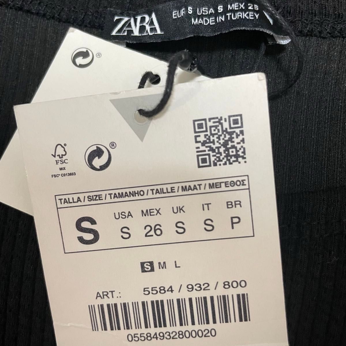 新品　ZARA / 薄手ニット 薄手セーター ニットセーター 長袖 クロップ丈 カットソー ザラ　リブ