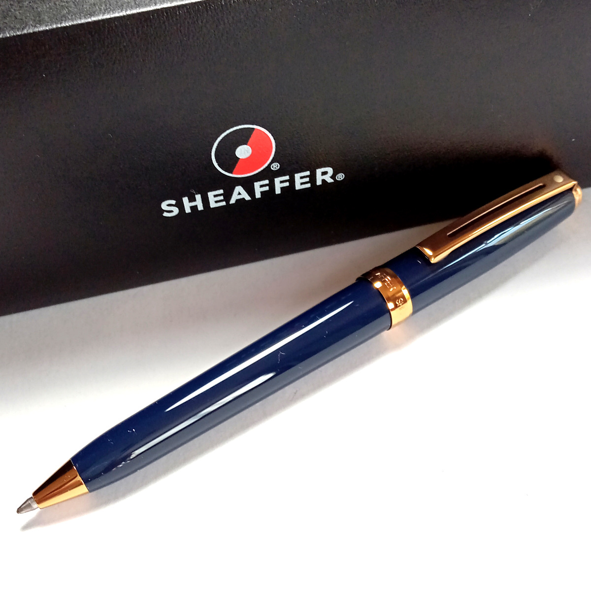 【sfb3】新品 SHEAFFER シェーファー ボールペン プレリュード 9143BP コバルトブルー×ゴールド　ツイスト式　ブラックM 中字 専用箱付_画像1