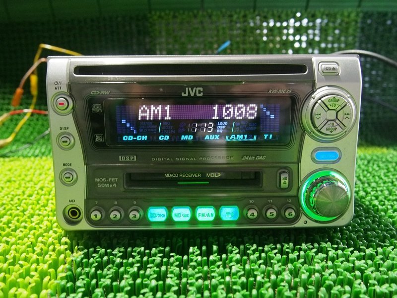 『psi』 JVC KW-MC35 フロントAUX ＆ MDLP 対応 CD・MDレシーバー ジャンク品 外観美品_画像2