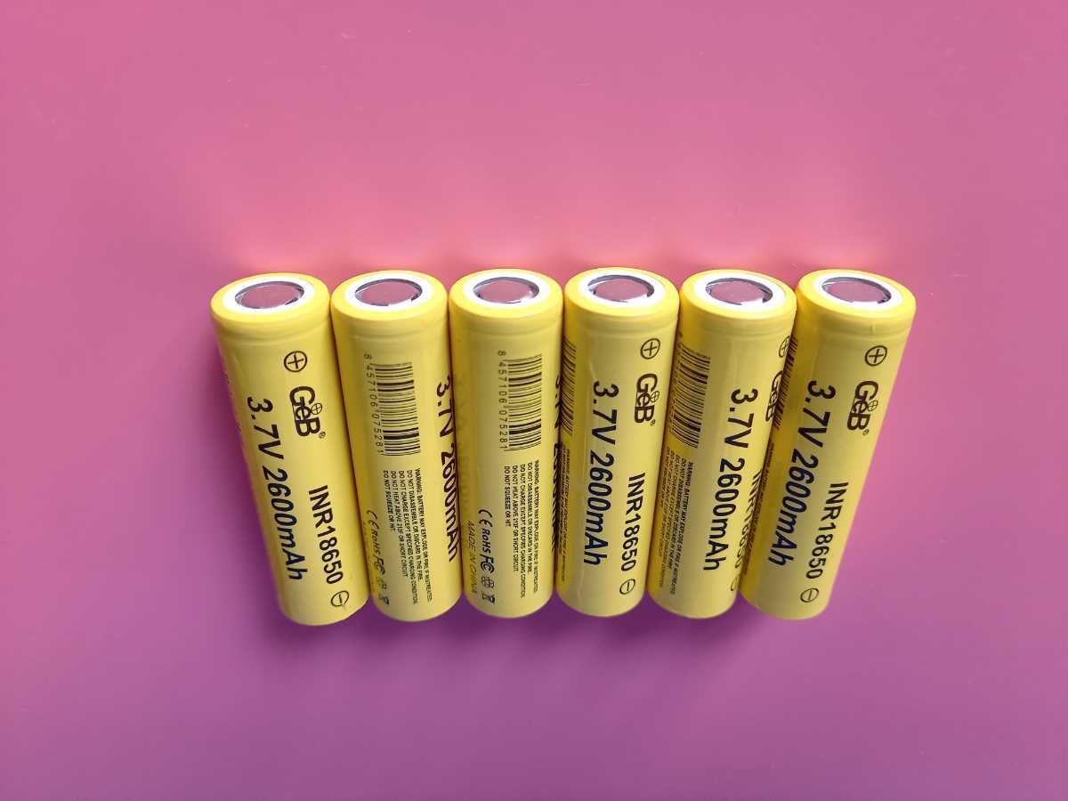  protection circuit attaching 18650 charge battery 2600mAh Flat type 6 piece 