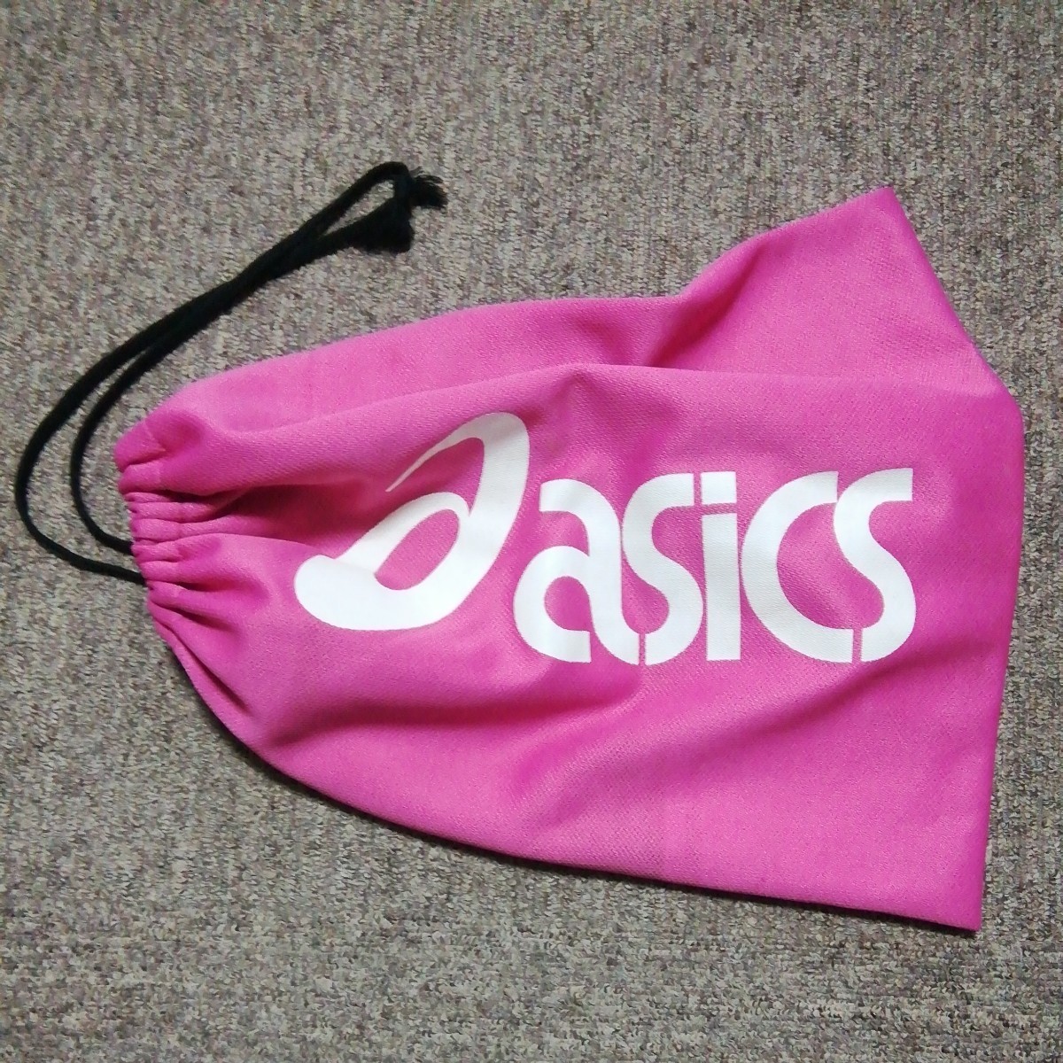 ★【中古品】ASICS(アシックス) 巾着袋(シューズバッグ) サイズ、約38㎝×約35㎝ ピンクの画像10