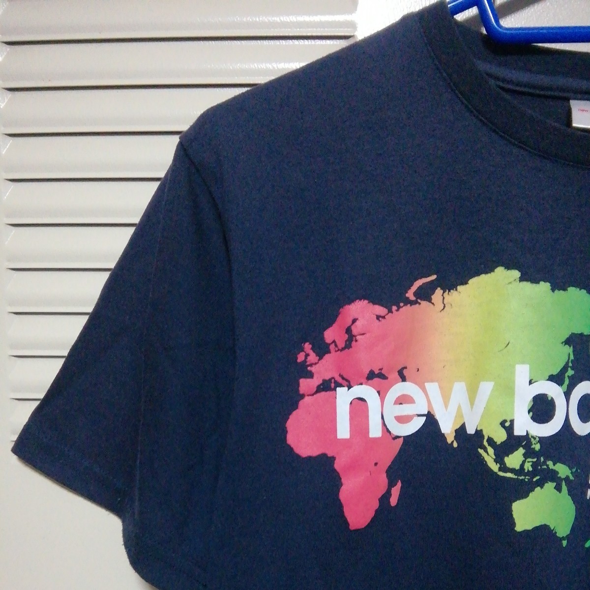 ★【古着】new balance(ニューバランス) 半袖 Tシャツ Mサイズ 紺(ネイビー) プリントの画像3