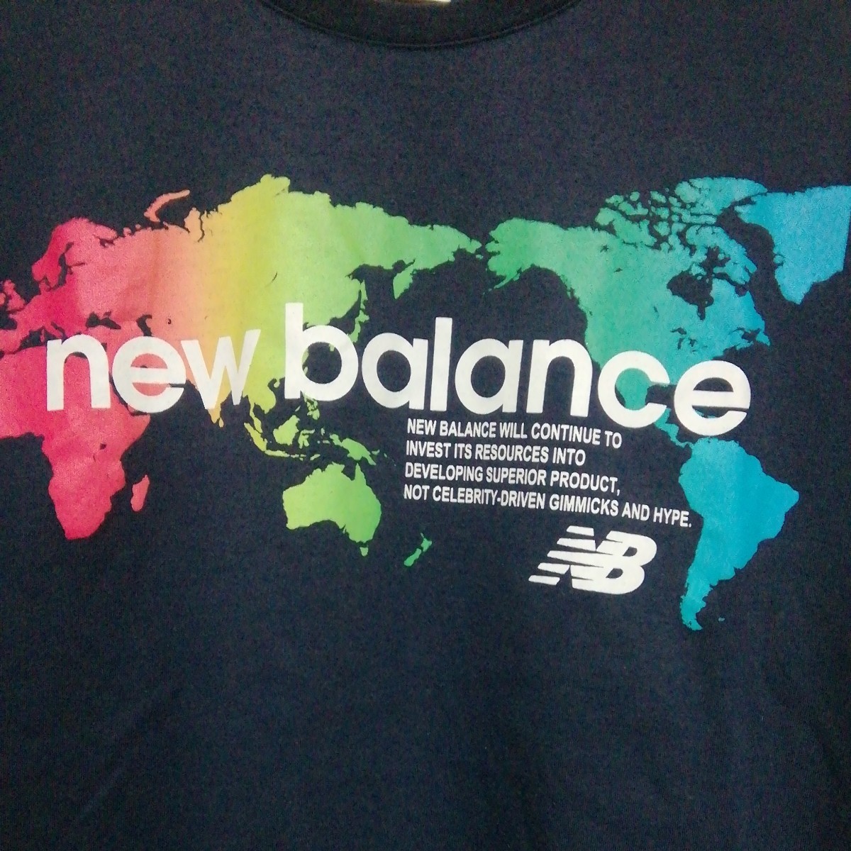 ★【古着】new balance(ニューバランス) 半袖 Tシャツ Mサイズ 紺(ネイビー) プリントの画像7