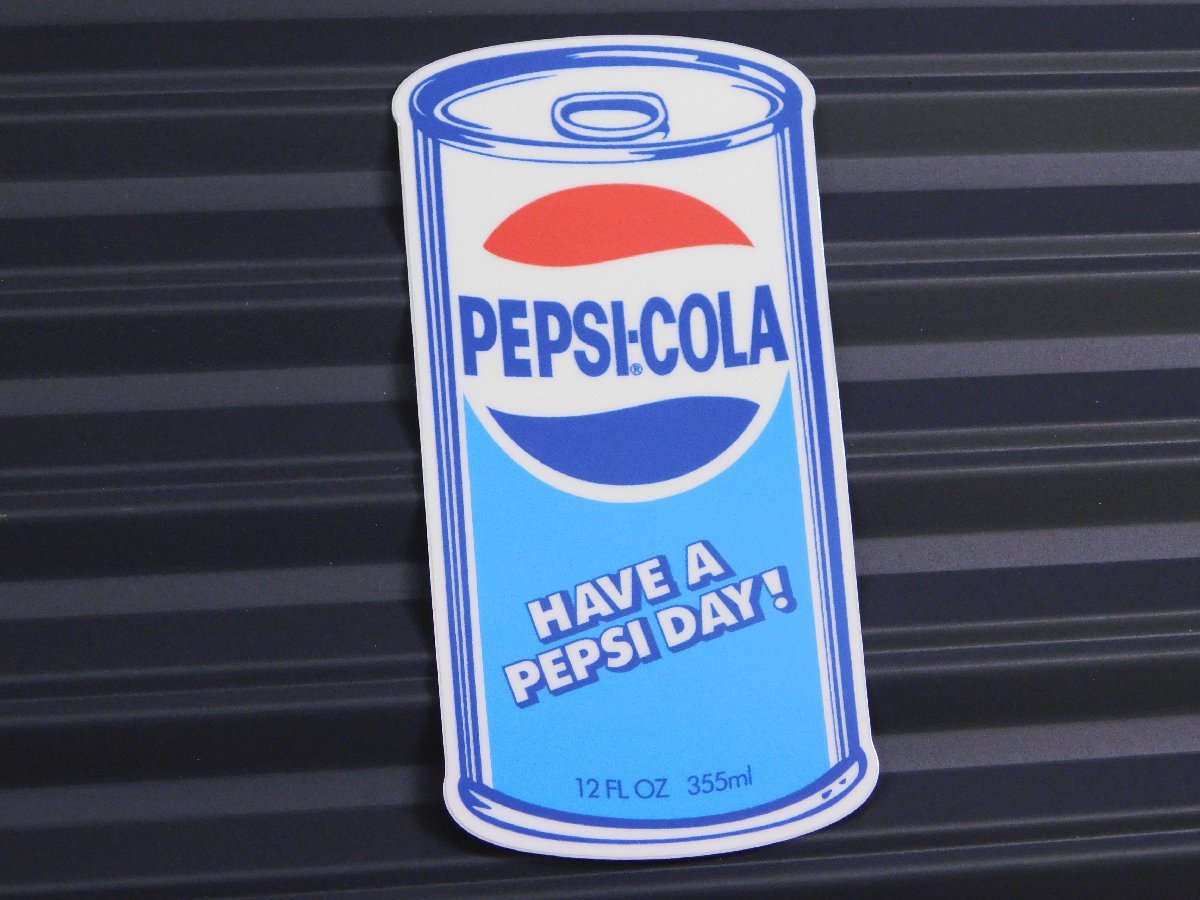 【ＰＥＰＳＩ・ペプシ】※《缶型ステッカー／サイズ89×45mm》　７１～８７年代ロゴ　ペプシコーラ　ステッカー_画像2