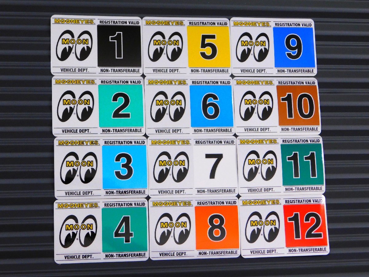 【MOONEYES・ムーンアイズ】※《レジストレーションステッカー・１２月 》※ 車検ステッカー　ハワイ　(DM212-12)_全12種類。番号のステッカーも出品中です