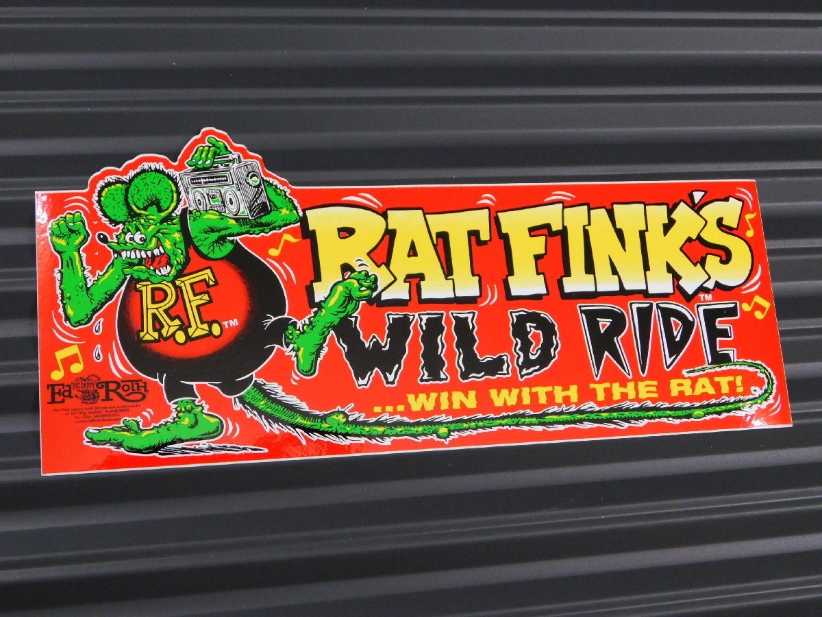 【Rat Fink・ラットフィンク】※《バンパーステッカー・WILD RIDE／サイズ80×180mm》 MOONEYES (品番RDF050)の画像1