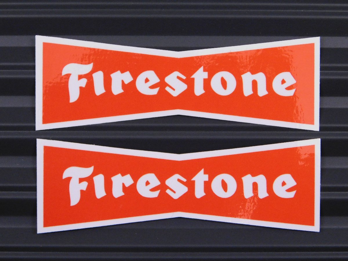 送料\84【Firestone・ファイアストン】※《レーシングステッカー／２枚セット》　(品番：ms016)　アメリカン雑貨　ガレージ_画像1