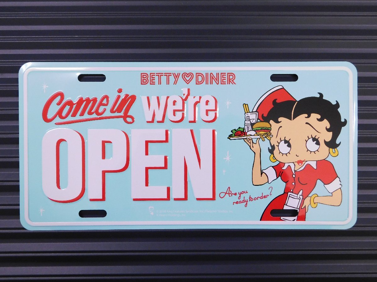【Betty Boop・ベティちゃん】※《ライセンスプレート ／BETTY-OPEN3】　アメリカン雑貨　ナンバープレート_画像2
