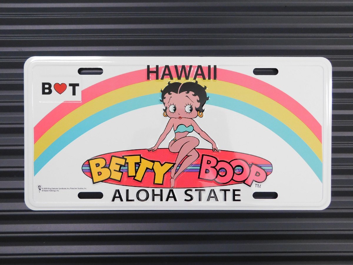 【Betty Boop・ベティちゃん】※《ライセンスプレート ／BT-ALOHA】　アメリカン雑貨　ナンバープレート_画像2