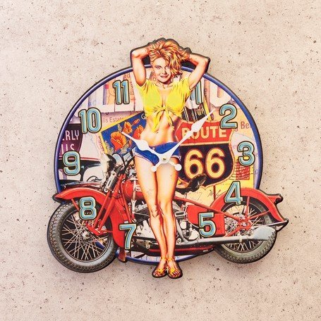 [Sexy Girl]*{ античный en Boss часы *ROUTE66} american смешанные товары жестяная пластина табличка metal автограф часы R66