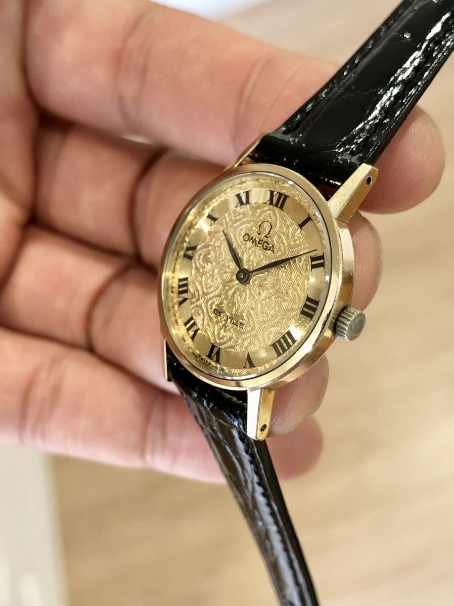 OMEGA デビル 手巻き レディース腕時計 DeVille 変わり文字盤 ゴールド文字盤の画像6