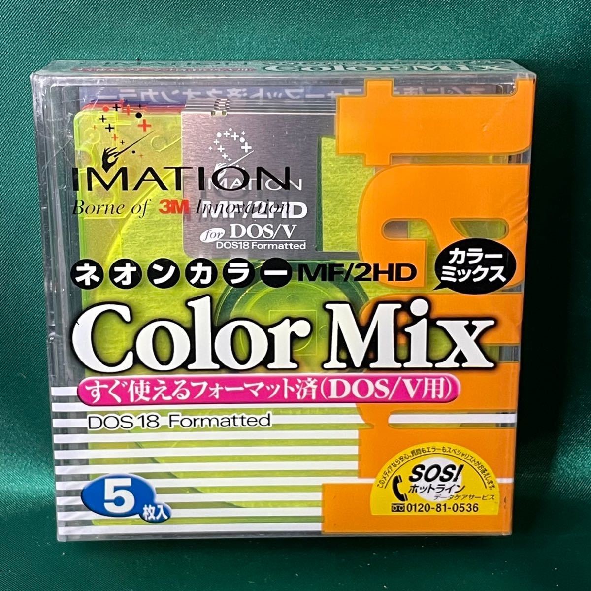 IMATION 3.5 type floppy disk format settled neon color MF/2HD Color Mix DOS/V for 5 sheets insertion ime-shonPC98-NX PC9821 skeleton 