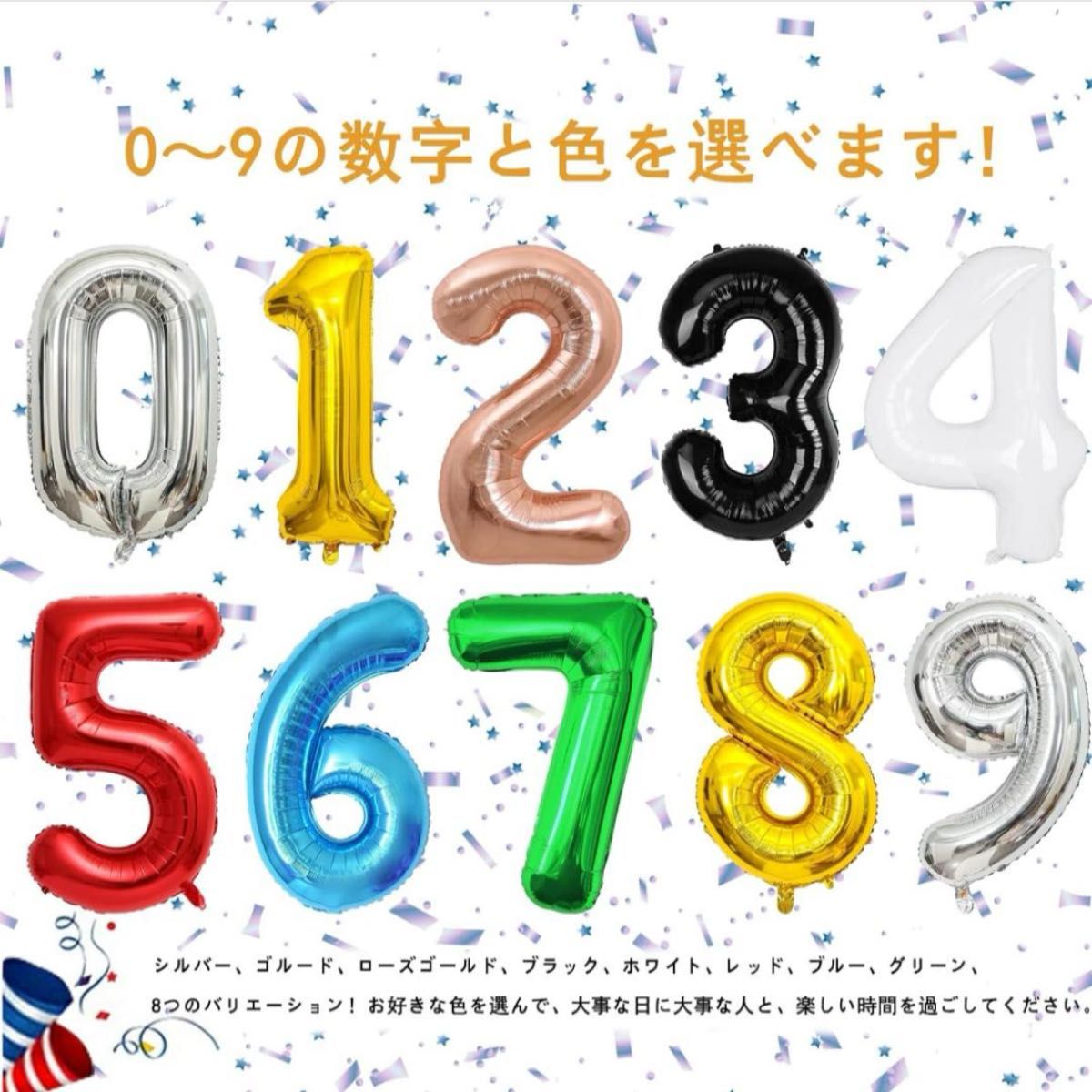 数字バルーン ホワイト アルミ風船 誕生日 40インチ ナンバー4 ハッピーバースデー 飾り付けギフト 記念日 お祝い パーティー