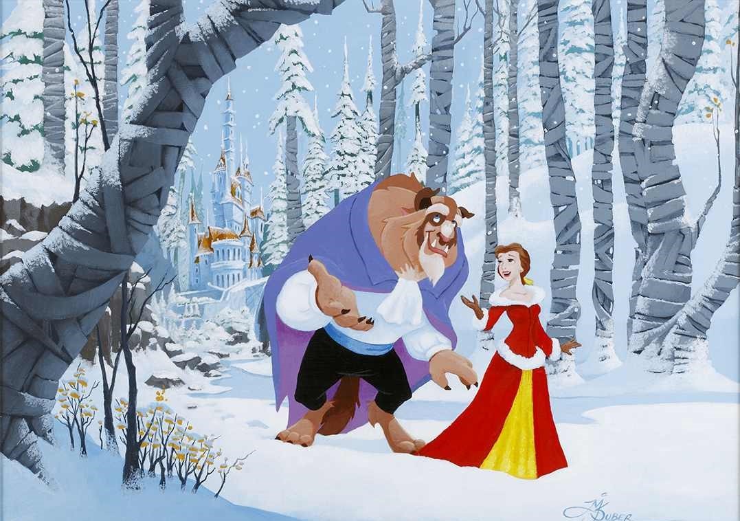 メリッサ・スーバー 　SNOW FALL　美女と野獣　ディズニー　キャンバス生地にプリント_画像1