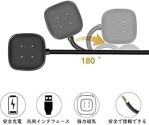フィットビット 充電ケーブル 【2本セット 30㎝+100㎝】 Fitbit Sense, Sense 2 / Versa 3_画像5