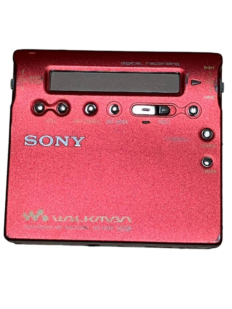 【動作確認済】 MZ-R900 MDウォークマン本体 赤 レッド MDプレーヤー SONY ソニー ジャンク_画像1